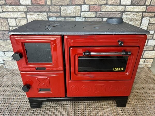 Enamel Cast Iron Wood-Burning Stove with Integrated Oven – view 7