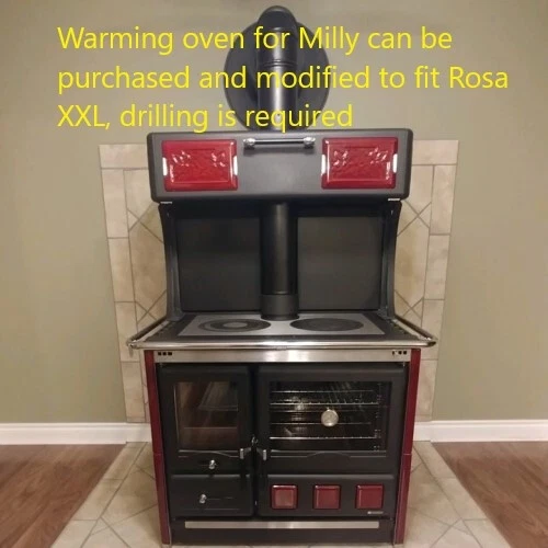 La Nordica Rosa XXL Maiolica Wood Cookstove — Burgundy