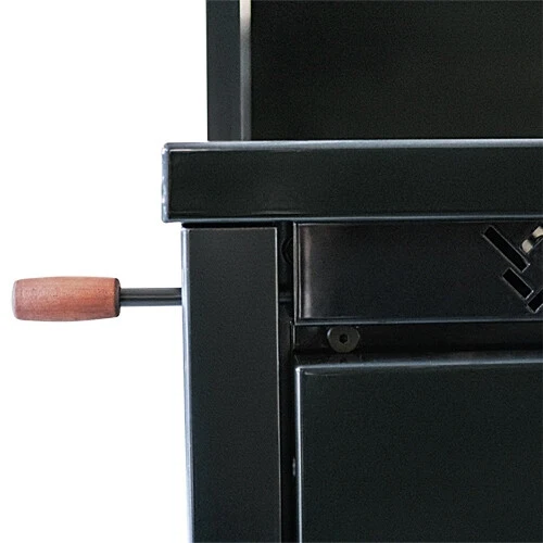 HC420-3PT-14 Heco 420 Wood & Coal Cook Stove — Three Panel Top, Glass Doors + Closet