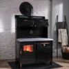 Heco 420 Wood & Coal Cook Stove — Solid Top, Glass Doors, Warming Closet