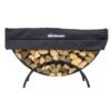 5 ft Crescent Firewood Rack with Seasoning Cover | Woodhaven
