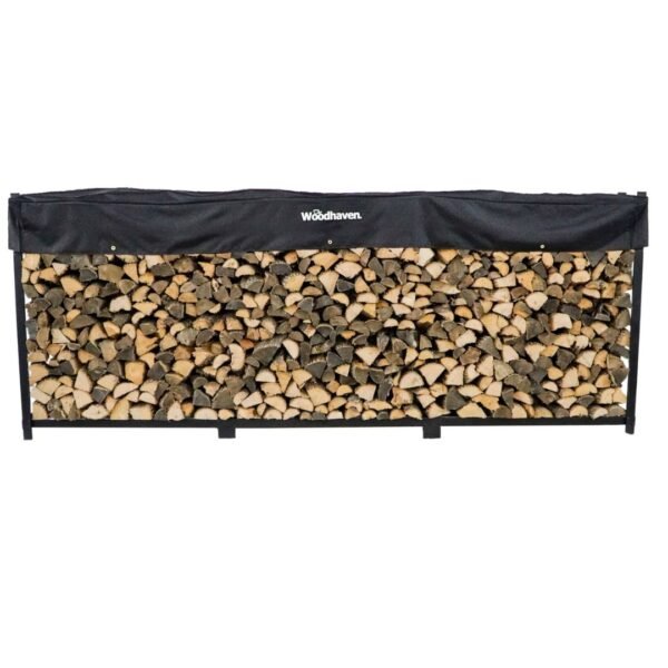 01 12 ft Steel Firewood Rack – Holds ¾ Cord | Woodhaven