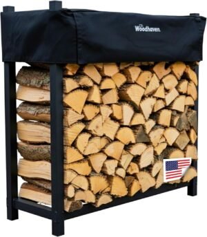 Woodhaven 4 ft Firewood Rack – Holds ¼ Cord | US-Made Steel