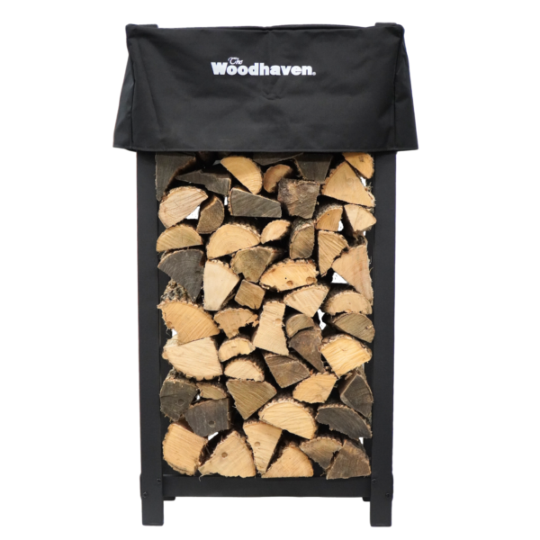 02 Woodhaven 4 x 2 Vertical Firewood Rack – Compact Steel Storage
