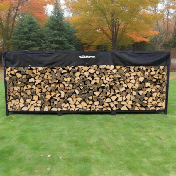 02 12 ft Steel Firewood Rack – Holds ¾ Cord | Woodhaven