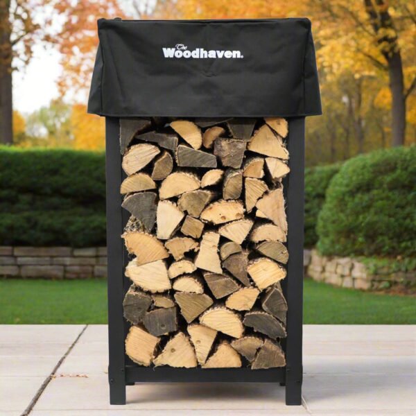 03 Woodhaven 4 x 2 Vertical Firewood Rack – Compact Steel Storage