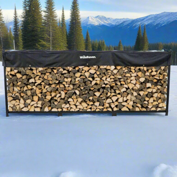 03 12 ft Steel Firewood Rack – Holds ¾ Cord | Woodhaven