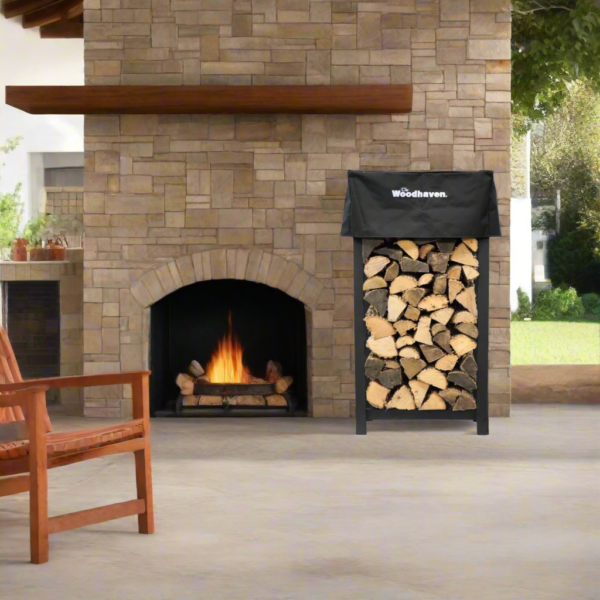 05 Woodhaven 4 x 2 Vertical Firewood Rack – Compact Steel Storage