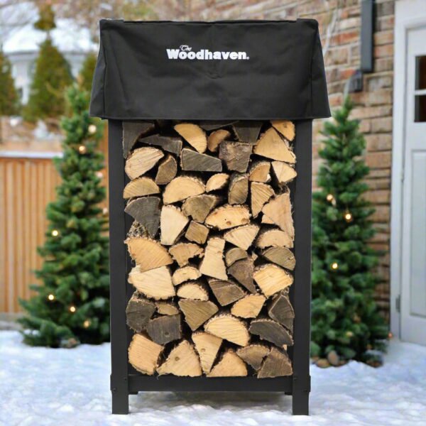 07 Woodhaven 4 x 2 Vertical Firewood Rack – Compact Steel Storage