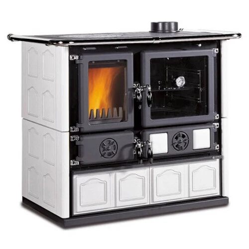 7015313-2 La Nordica Rosa Maiolica Wood Cookstove — White Infinity